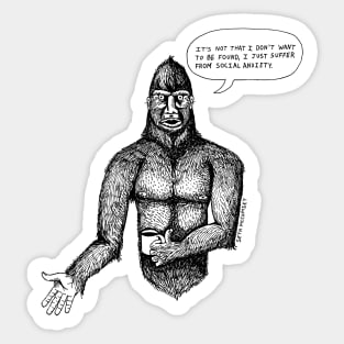 Sasquatch Social Anxiety Sticker